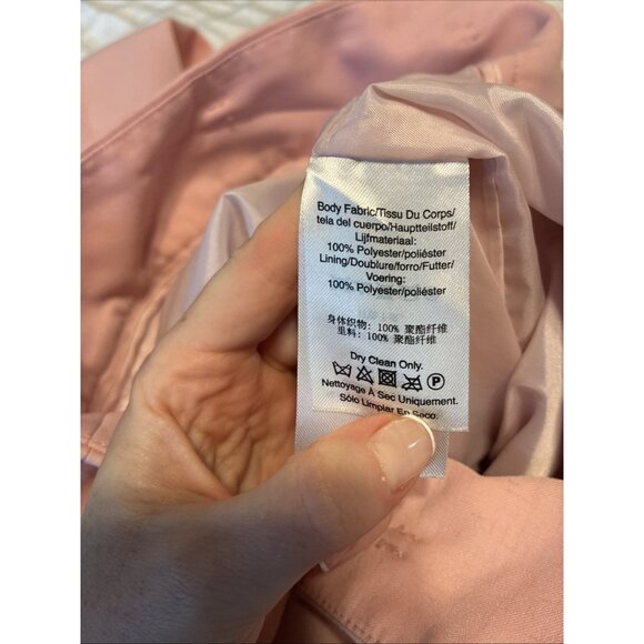 DKNY High Waisted Tie Front Pink Barbiecore Cropped Ankle Pants 2 Xs - Picture 5 of 5